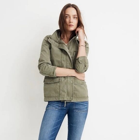 Madewell Jacket Women's Medium Green Passage Surplus Utility L2512 - Picture 8 of 8